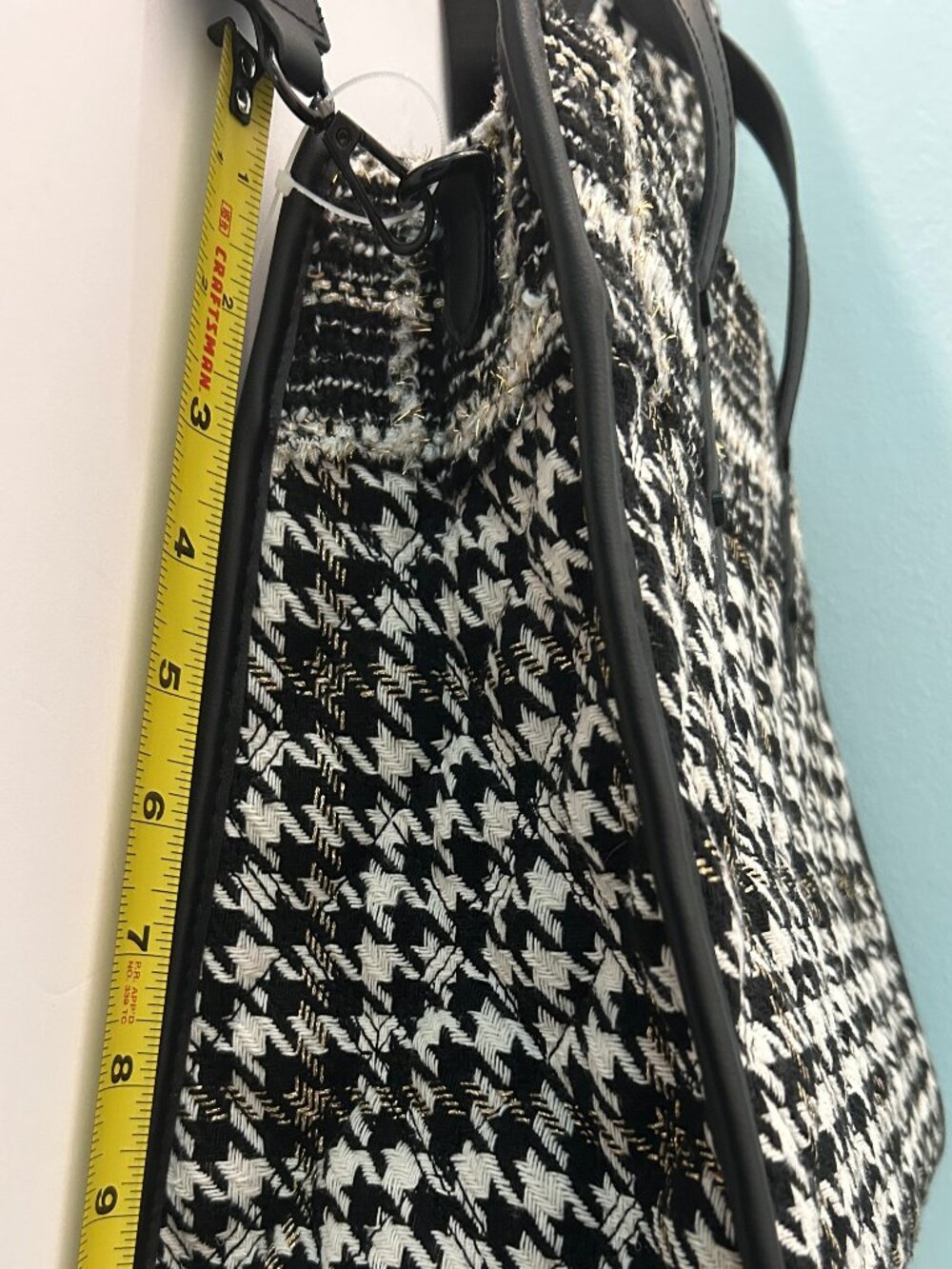 Betsey Johnson Houndstooth Tweed XOBECCA Tote Crossbody Bag & Wristlet Set NWOT - Picture 13 of 15
